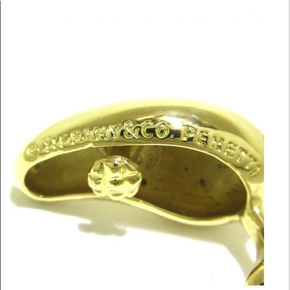 Auth 18k TIFFANY & CO. Bean teardrop EARRINGS Elsa Peretti - Picture 5 of 6